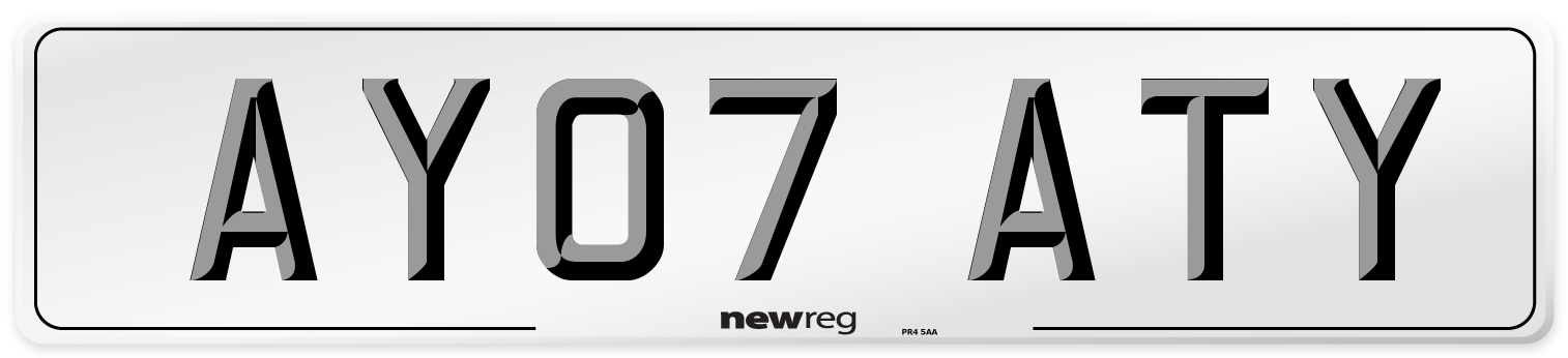 AY07 ATY Number Plate from New Reg